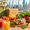 Cut fruits and veg from Gulf Fruits placed in a table