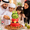 Family cutting gulf fruits Labubu healthy cake
